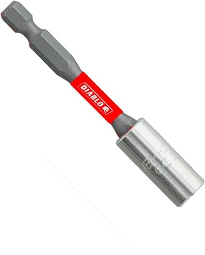 Diablo Soporte magnético de 3 pulgadas, agarre seguro, alcance extendido, hexagonal de 14 pulgadas, adaptador de broca de unidad, zona MaxTorque,