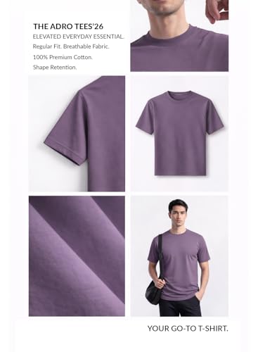 Image of ADRO Mens Printed Cotton T-Shirts Pack of 3 | Regular Fit Graphic Tshirt | Breathable Modern Stylish Casual T Shirt for Travel Gym Daily Lifestyle