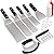 Leonyo Griddle Accessories Set of 9, Stainless Steel Grill Metal Spatula, Griddle Tools for BBQ Flat Top Cast Iron Cooking Camping, Dishwasher Safe, 5 S Hooks