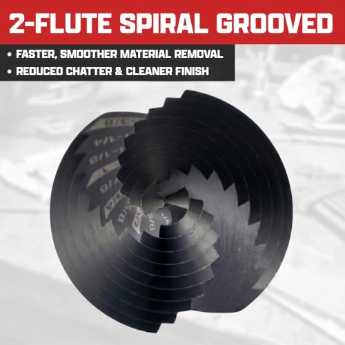 Image of NEIKO 10612B Step Drill Bit, 10 Steps 1 /4 inch to 1-3 /8 inch Spiral M35 Cobalt, AlTiSiN Coated, 3 /8 inch Tri-Flat Step Bits for Steel, Metal, Wood, Plastic, Unibit Cone Drill Bits, Two Flute