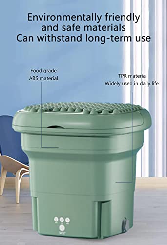 Portable Washing Machine, Mini Foldable Washer And Spin Dryer Small Foldable Bucket Washer For Camping, Rv, Travel, Small Spaces, Lightweight And Easy To Carry (Pink) (Green) #TOP1