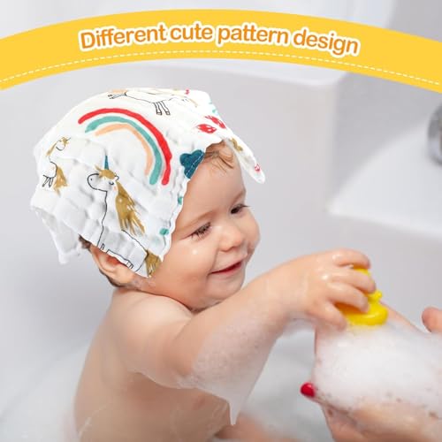 Image of PAXCOO 2 pc Baby Muslin Washcloths,100% Cotton Face Towels, 6 Layer Super Soft Absorbent Reusable Baby Napkins Burp Cloth Face Towels for Newborn Infant Care Feeding Cleaning Use (25x50 cm)