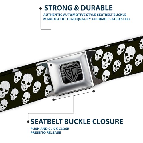 Cinturón Buckle-Down de calaveras inclinadas ajustable desde 50.8 cm hasta 91.4 cm 6
