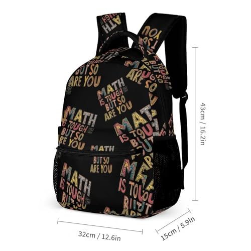 Funny Math Geometric Prints Travel Backpack Lunch Box Pencil Case 3Pcs Set for Men Women Office Outing University2