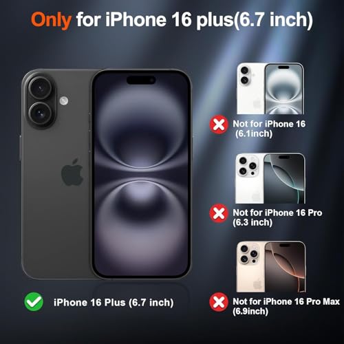 Image of Back Case Cover Compatible to Apple iPhone 16 Plus with Sliding CamShield | Acrylic + TPU Case Cover for Apple iPhone 16 Plus /iPhone 16 Plus | Black & Transparent