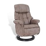 Altura del asiento: 48,5 cm. Altura del respaldo: 112 cm. Ancho del sillón: 76,5 cm. Profundidad del sillón: 87,5 cm. Mecanismo de relajación: sistema manual mediante una pequeña presión de la espalda para acompañar la inclinación del sillón y un pequeño asa situada en la unión del asiento y del reposabrazos para reclinar de forma independiente el respaldo y el reposapiés.
