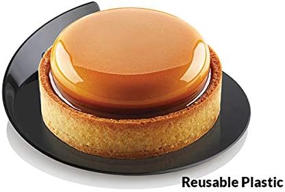 Silikomart Round Plastic Tray 3.38" Diameter x 0.74" High - 100 Pieces Black