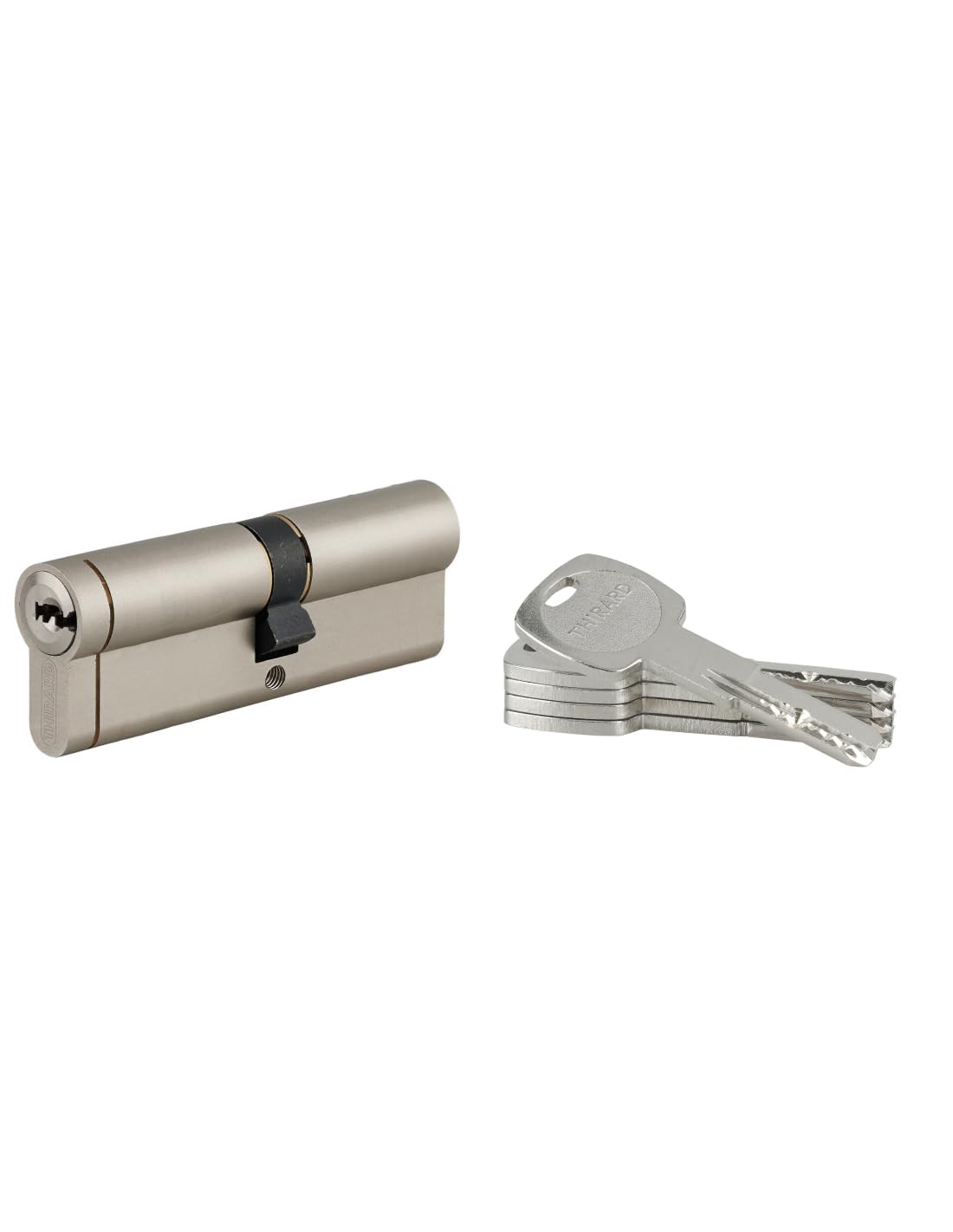 THIRARD Cylindre de serrure Transit 1, Débrayable, 45 x 55 mm, Nickelé | 5 clés réversibles incluses, haute sécurité, finition nickelée, montage facile, compatible porte d'entrée