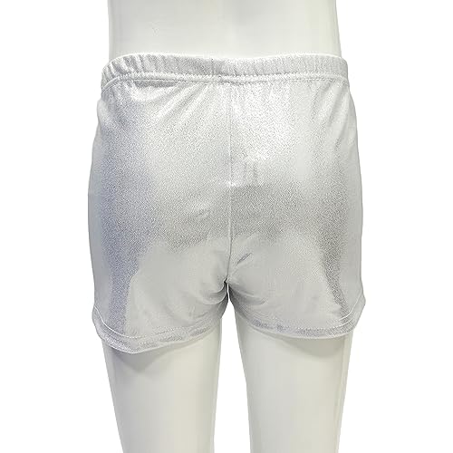 Kids Girls Metallic Ballet Dance Booty Shorts Sports Gymnastics Yoga Workout Cycling Running Activewear Shorts3