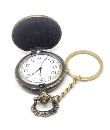 Image of Pocket Watch Metal Keychain Retro Vintage for Gifting With Key Ring Anti-Rust
