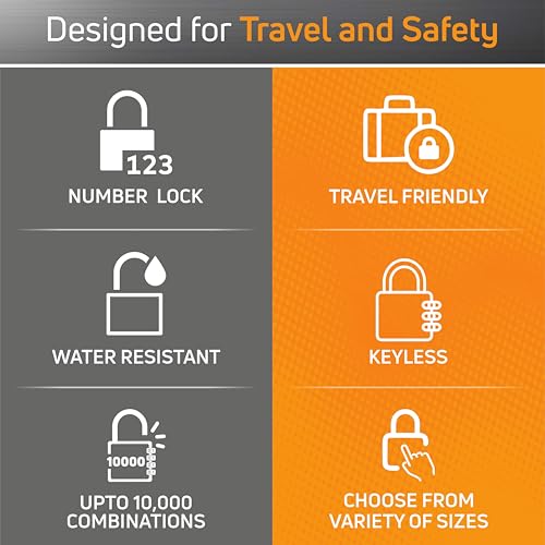 Image of AIDO 4-Digit Luggage Locks Pack of 2 | 30mm Number Locks for Door, Suitcase, Travel Bags, Sports Bags & Backpacks | Small Combination Padlocks for Locker & Tool Box | Water Resistant | 2 yr Warranty