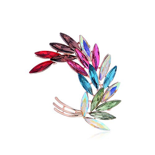 Rainbow Crystal Ginger Flower Curl Pin/Brooch