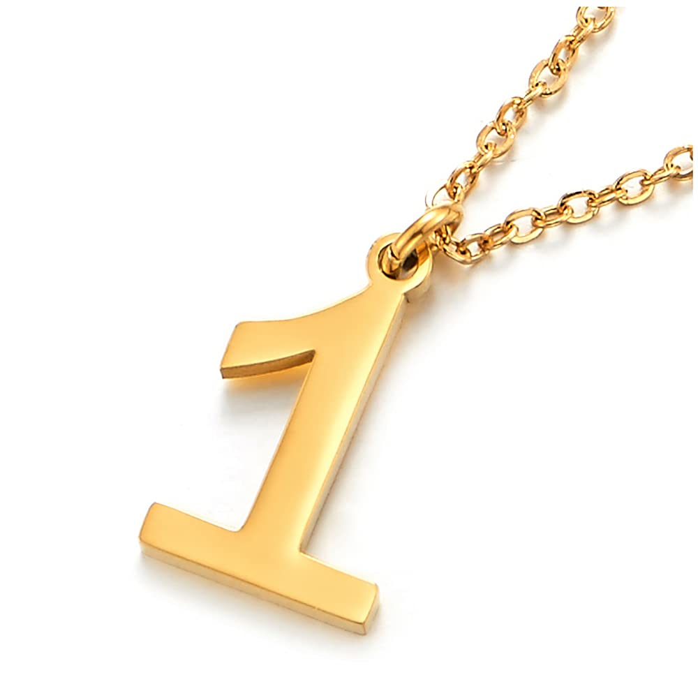 Collier Homme Chiffre Plaqué Or Avec Zirconium - Chaîne Spiga Ajustable 55cm - Cadeau Personnalisé