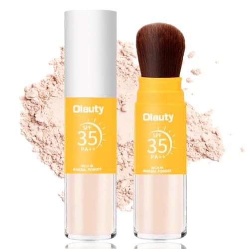 Mineral Powder Sunscreen for Face & Scalp, SPF 35,Beach Essentials,Brush on Sunscreen Setting...