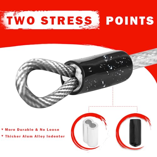 VIVBOO 1/8" Stainless Steel Security Cable Luggage Lock, Double Loop,1Pack by VIVBOO - Used condition - Image 2