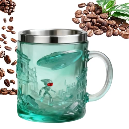 El Mejor Listado de Marcianos Tumblr de esta semana. 46 Taza Extraterrestre - Contenedor Bebidas En Relieve Extraterrestre 3D De 20 Cl | Tazas Divertidas Con Borde De Acero Inoxidable | Para Hogar Cocina Desayuno Viaje Fiesta Colección