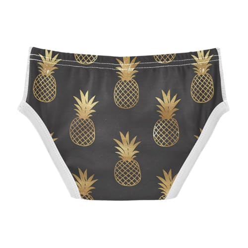 Wusikd Pineapple Gold Glitter Boys' Underwear Cotton Boys Briefs Soft Toddler Underwear 2T2