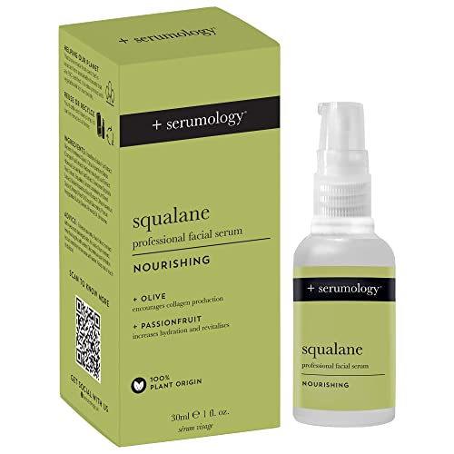 SERUMOLOGY SQUALANE Professional Face Serum 30ml, 100% Plant Based Natural Skincare Nourishing Serum