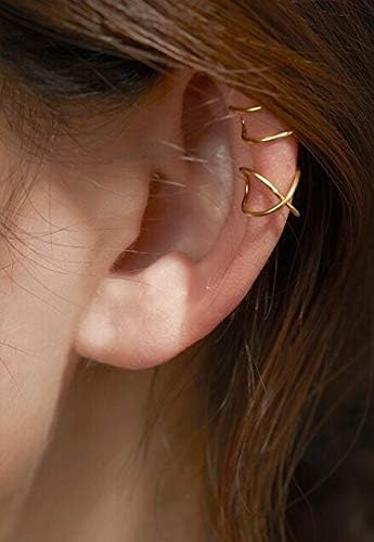 925 Sterling Silver No Piercing Ear Cuff Fake Helix Cartilage Earring