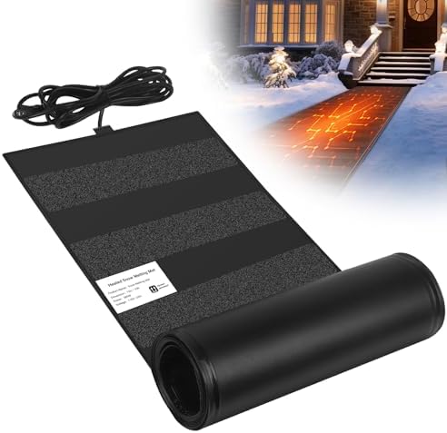 HETFOENT Heated Snow Melting Mats,13in x 10FT Heated Outdoor Mats for Winter Snow Removal,Snow and Ice Melting Mats for Proof and Sidewalks