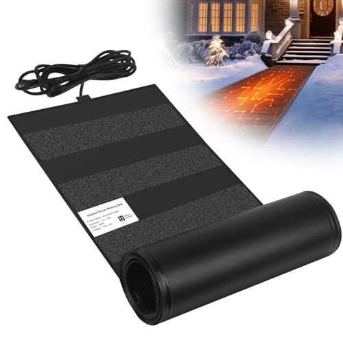 HETFOENT Heated Snow Melting Mats,13in x 10FT Heated Outdoor Mats for Winter Snow Removal,Snow and...