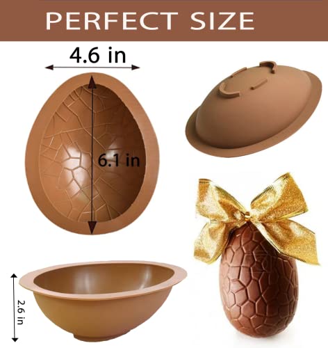 Owcath Easter Egg Silicone Molds, 3D Dinosaur Breakable Easter Eggs Chocolate Molds For Easter Decorations, Mousse Cake, Dessert Baking #TOP1