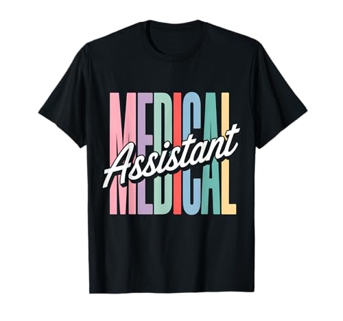 Bright Scrubs Collective - Medizinische Assistentin Fettpastell-Typografie T-Shirt