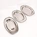 Belexy Set di 3 piatti ovali in acciaio inox, impilabili, per ristoranti, feste, campeggio, pav, bhaji, 22,9 cm, 21,6 cm, 20,3 cm (set da 3)