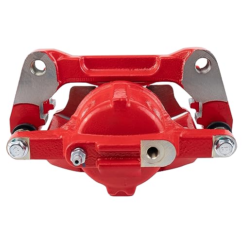 Image of TRQ Performance Front Driver and Passenger Side Brake Caliper Set Compatible with 07-17 Jeep Wrangler without Heavy Duty Brakes 08-16 Chrysler Town and Country with Single Piston Front Calipers