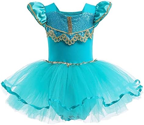 CinheyU Halloween Costumes Aladdin Jasmine Princess Ballerina Tutu Dress for Baby Girls Birthday Christmas Fancy Party Outfits 12-18M