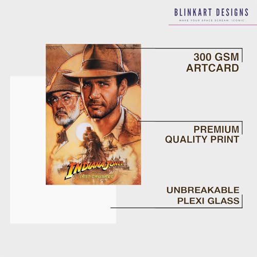 Image of BLINKART Aesthetic (Indiana Jones (1989) Movie Photo Frame Album Poster Wall Art Print Decor Perfect For Home Bedroom Living Room Bedroom Home, Office & Study Room(13 * 10 Inches)