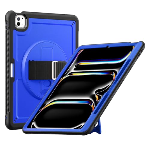 Étui iPad Pro 13 M5 2025 bleu foncé idéal pour travailler en déplacement