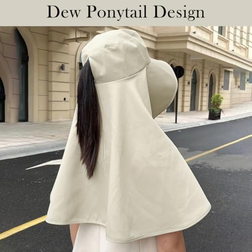 Image of SANNIDHI Sun Hat for Women UPF 50+ Wide Brim Neck Flap Hat for Outdoor