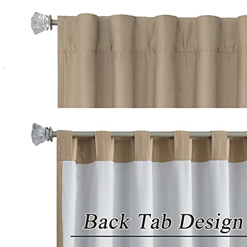 West Lake Linen Blackout Faux Silk Window Curtain For Bedroom Living Room Luxury Panel 100% Blackout Liner Thermal Insulated Noise Reducing Rod Pocket Backtab Drapes,42" Wx84 L 1 Panel Tan/Linen #TOP3