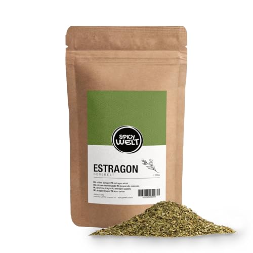 Spicy Welt Estragón Frotado Seco en Hojas (100g) - Hierba Aromática de Estragón – para Salsas, Pescados y Aves | Anisado, Aromático y Delicado | 100% Natural & Sin Aditivos