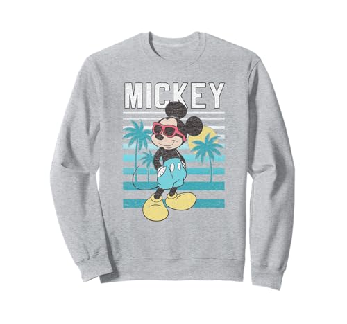 Sweatshirt Disney Mickey imprimé Palm Trees au style affiche rétro vintage