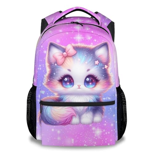 Kids Backpacks - Cat Backpacks for Girls - Cute Toddler Bookbag - Gifts for Daughter - Durable School Bag for Kindergarten/Preschool/Elementary(17 Inch)