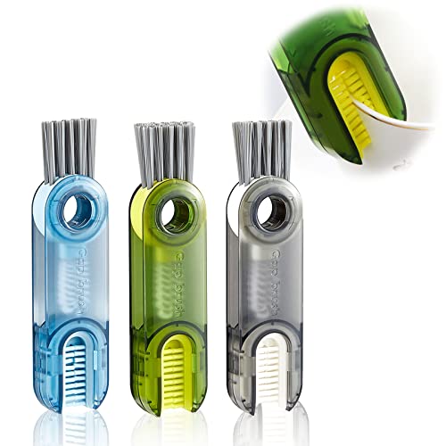 Feliciay 3 unidades 3 en 1 cepillo de limpieza multifuncional, cepillo de limpieza para botellas de...