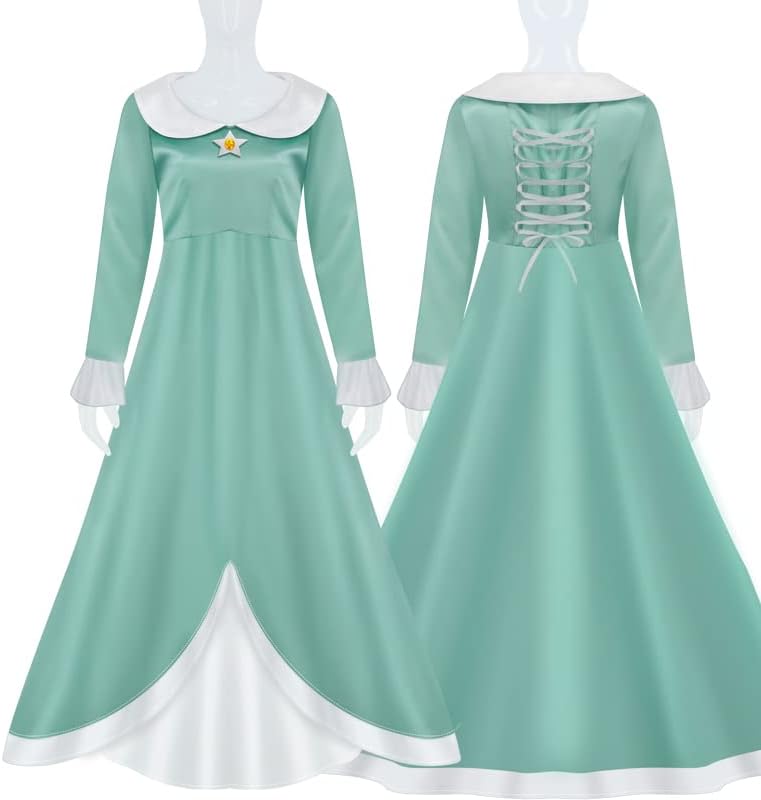 Miniatura 2 de LILLIWEEN Disfraz de princesa melocotón para mujer, vestido de melocotón, disfraz de margarita rosalina, disfraz de Super Brothers Halloween