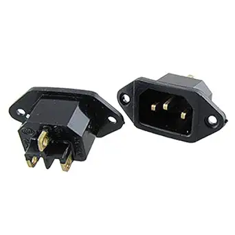 advancedestore AC 250V 10A 3pin Panel Mount Plug Adapter Connector Socket,Black - (PACK OF 1) C14 POWER SOCKET