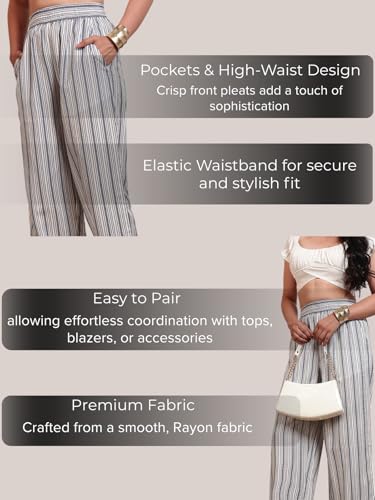 Image of Leriya Fashion Women's Trouser|Sharara | Boho Harem Pants|Rayon Palazzo Plazo Pant| Loose Fit Baggy Trousers with Elastic Waistband|Casual Yoga & Lounge Wear (Available in Plus Size)