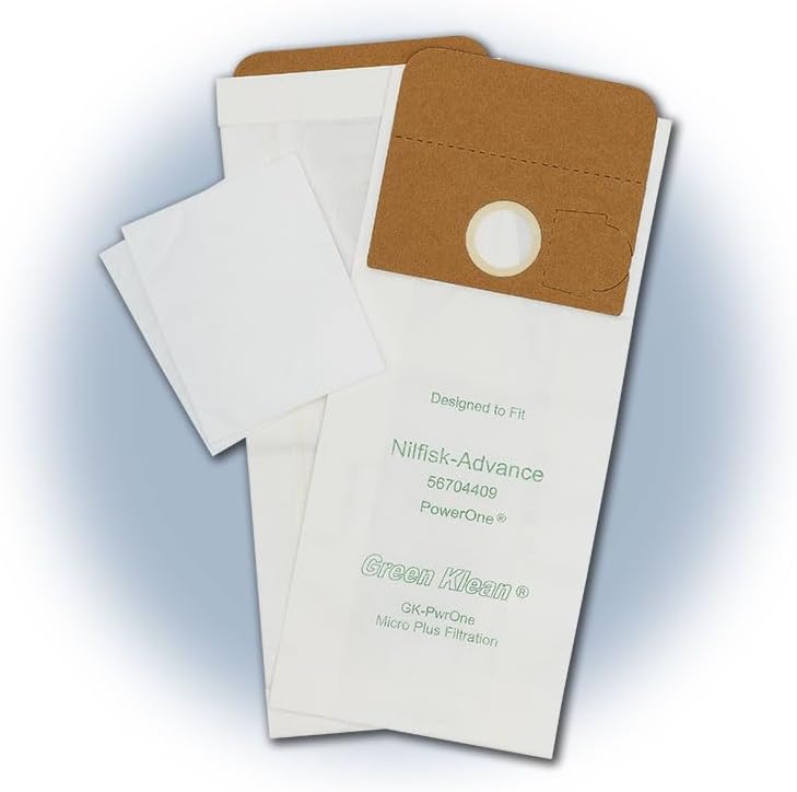 Advance PowerOne 12 & 15 Vacuum Replacement bags #GK-PwrOne (OEM# 56637120, 56704409, 704392) 10 bags/pack, 2 filters/pack