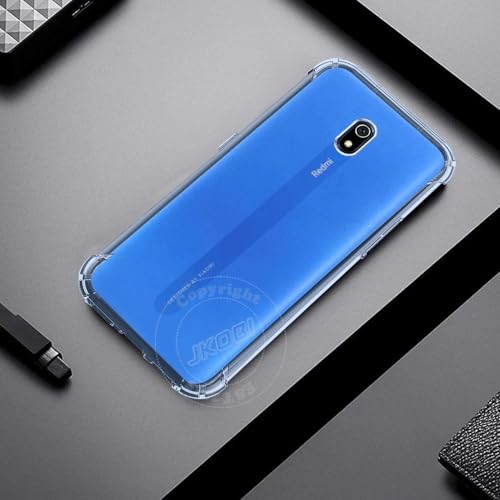 Image of BOXXO Flexible Back Cover for Mi Redmi 8A | Back Cover Transparent Clear Shockproof Case Four Corner Protection | Slim Protective Mobile Phone Cover for Mi Redmi 8A