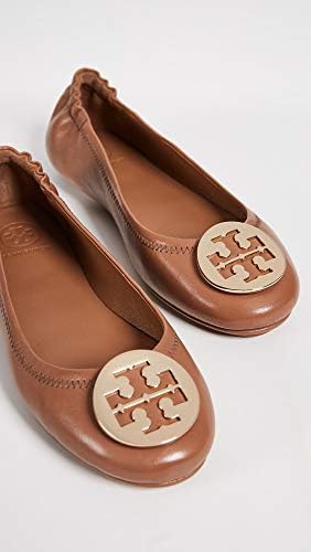Tory Burch Minnie Leather Travel Ballet Flats (9.5, Royal Tan / Gold) | Image 5