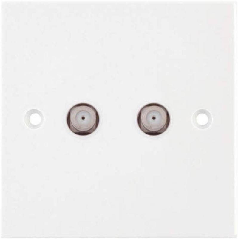 2 GANG WHITE TV SATELLITE FLUSH SOCKET LG2167