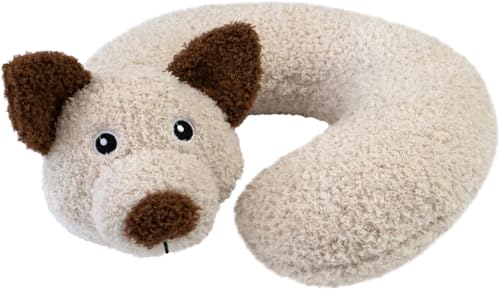 Delindo Lifestyle Rocky   Almohada cervical para niños a partir de 3 años, diseño de felpa, acolchado suave, cojín de viaje para coche y avión