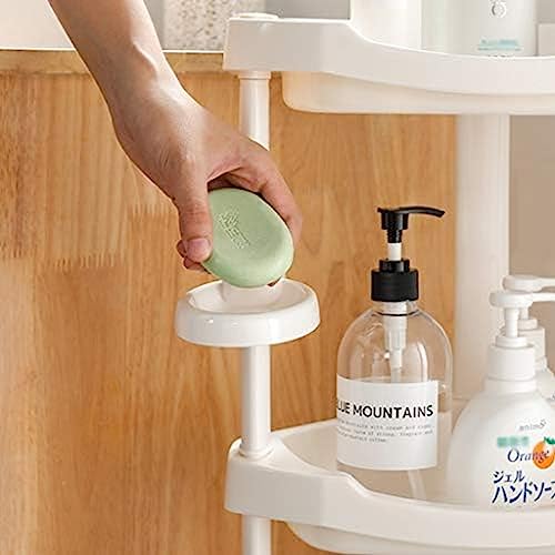 Estante de esquina de 3 niveles Baño Organizador plástico impermeable con agujeros de drenaje Espacio ahorrando espacio Estante de almacenamiento para ducha Cocina Encimera Triángulo Diseño Sostiene l