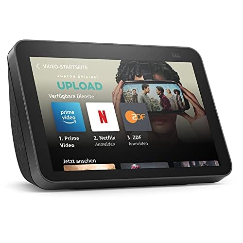 Echo Show 8 (2. Generation, 2021) | HD-Smart Display mit Alexa und 13-MP-Kamera | Anthrazit | Zertifiziert und generalüberholt