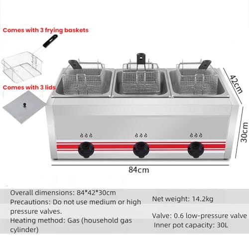 Friteuse à gaz en acier inoxydable durable avec paniers de cuisson - 6