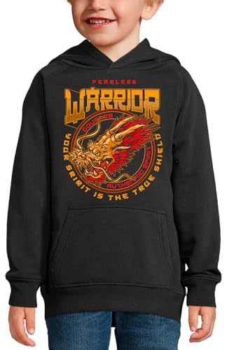 Sweat à capuche dragon japonais samouraï pull résistant enfant